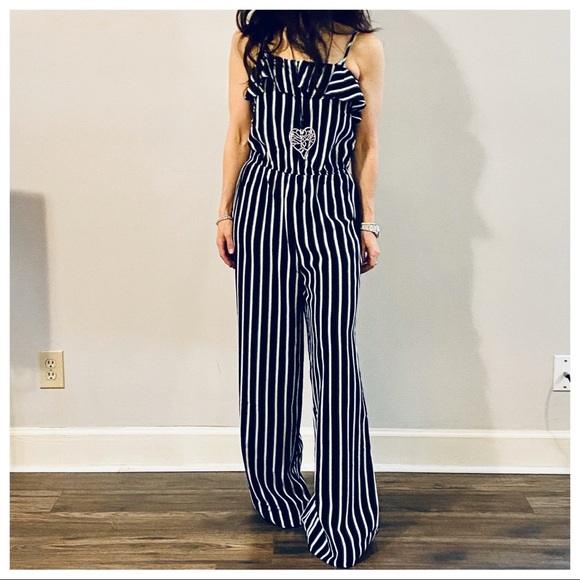 WIDE LEG TANK STRIPED JUMPSUIT - Picture 6 of 8